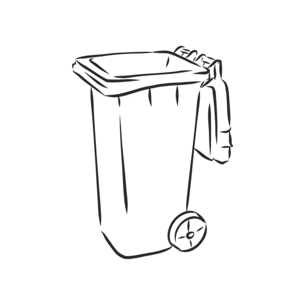 Sketched Empty Trash Bin Desktop Icon Doodle Design Element Vector — Stock Vector