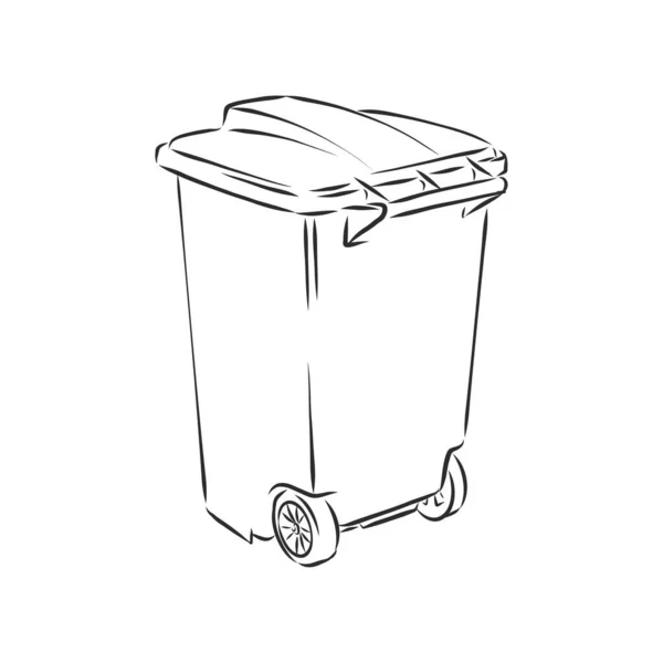 Sketched Empty Trash Bin Desktop Icon Doodle Design Element Vector — Stock Vector