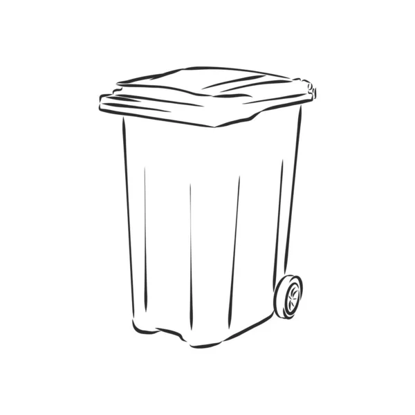 画出的空垃圾桶桌面图标 矢量中的涂鸦设计元素 — 图库矢量图片