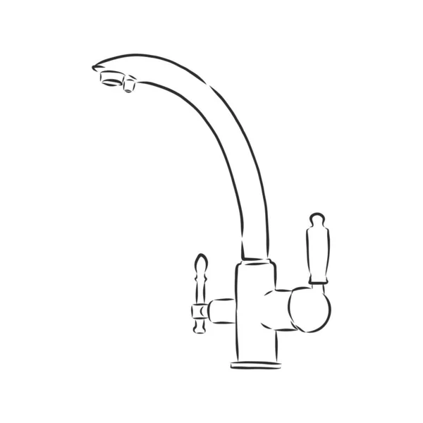 Robinet Cuisine Vectoriel Croquis Unique — Image vectorielle