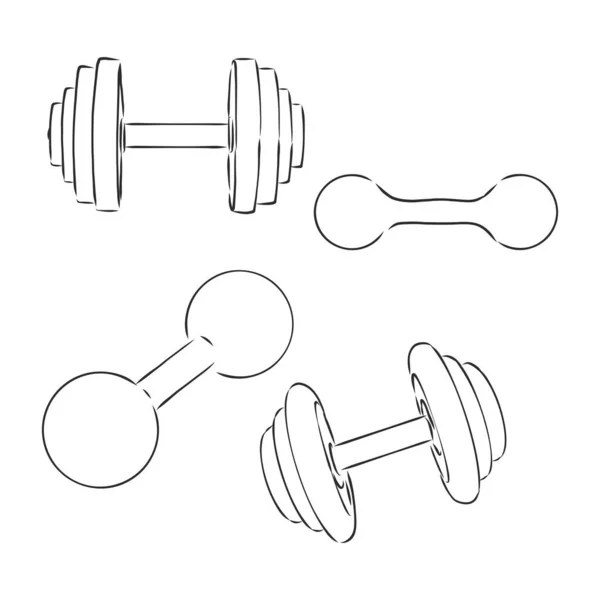 Mancuernas Simples Vectoriales Aisladas Sobre Fondo Blanco — Archivo Imágenes Vectoriales