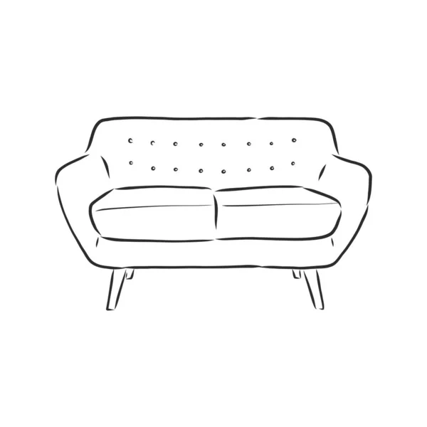 Sofa Umriss Symbol Couch Silhouette Möbel Für Das Wohnzimmer Vektorillustration — Stockvektor