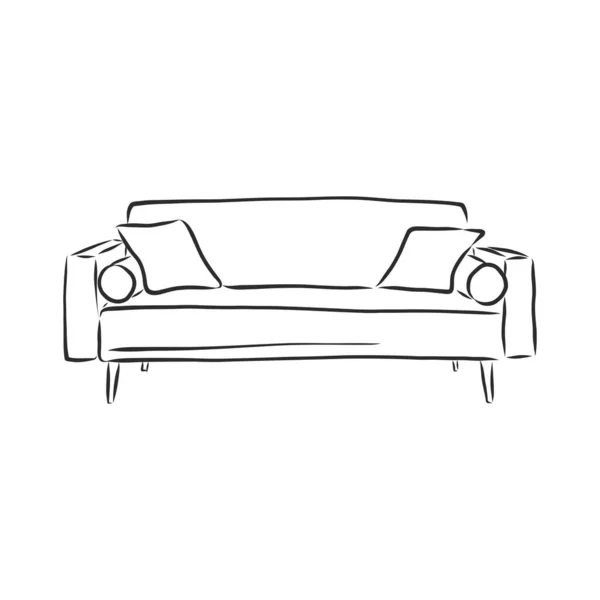 Sofa Umriss Symbol Couch Silhouette Möbel Für Das Wohnzimmer Vektorillustration — Stockvektor