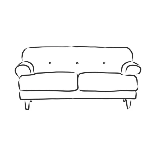 Icono Del Esquema Del Sofá Silueta Sofá Muebles Para Salón — Vector de stock