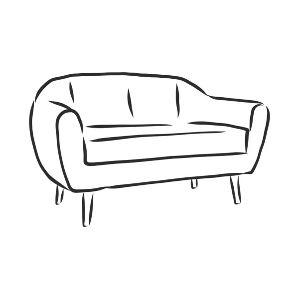 Sofa Umriss Symbol Couch Silhouette Möbel Für Das Wohnzimmer Vektorillustration — Stockvektor