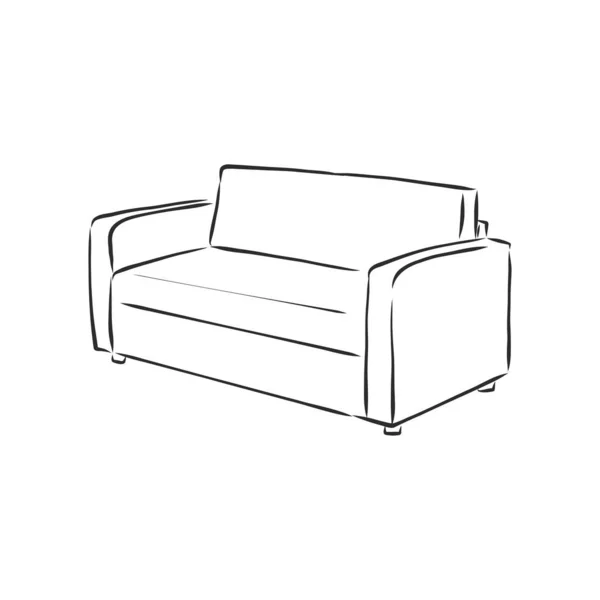 Icono Del Esquema Del Sofá Silueta Sofá Muebles Para Salón — Vector de stock