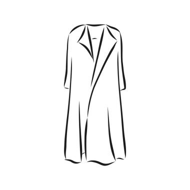 Kadın ceketi, düz moda çizimi. Teknik çizim