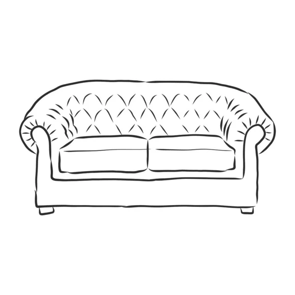 Значок Контура Дивана Силуэт Дивана Мебель Гостиной Векторная Иллюстрация — стоковый вектор