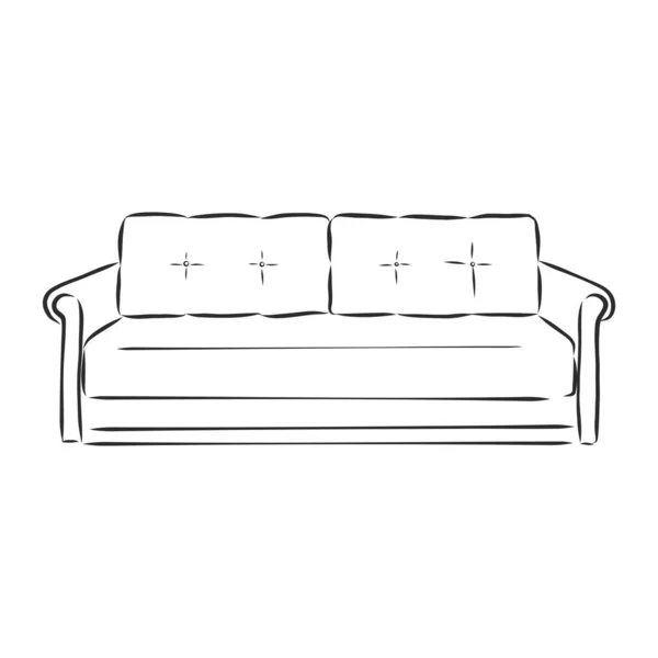 Icono Del Esquema Del Sofá Silueta Sofá Muebles Para Salón — Vector de stock