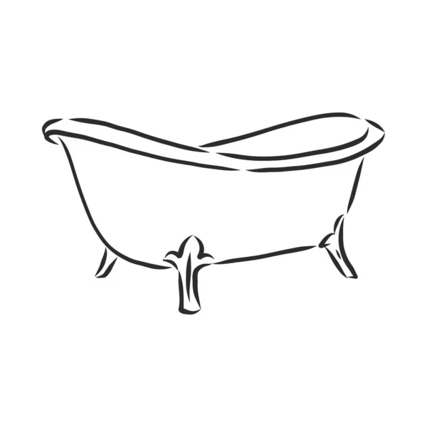 Banho Interior Mão Empate Banho Desenho Vetorial Ilustração — Vetor de Stock