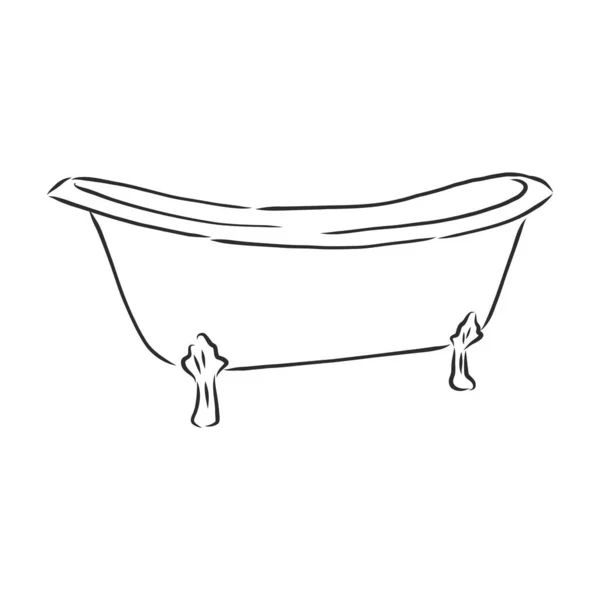 Bath Interior Hand Draw Bath Vector Sketch Illustration — Stock Vector