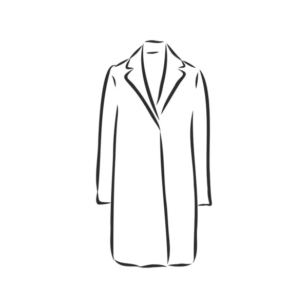 Cappotto Donna Bozzetto Piatto Moda Disegno Tecnico — Vettoriale Stock