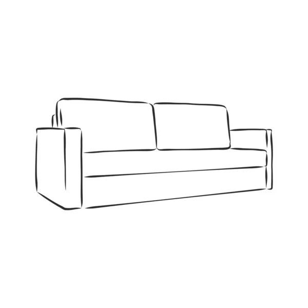 Sofa Umriss Symbol Couch Silhouette Möbel Für Das Wohnzimmer Vektorillustration — Stockvektor