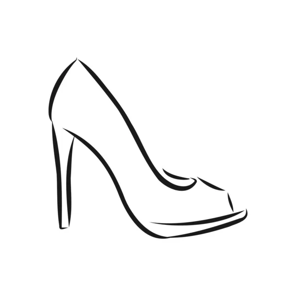 Woman Shoe Vector Sketch Women Shoe Vector Sketch Illustration — Stock Vector