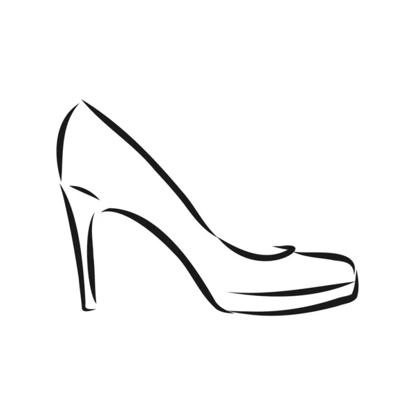 Zapato Mujer Bosquejo Vectorial Zapato Mujer Ilustración Bosquejo Vectorial — Vector de stock