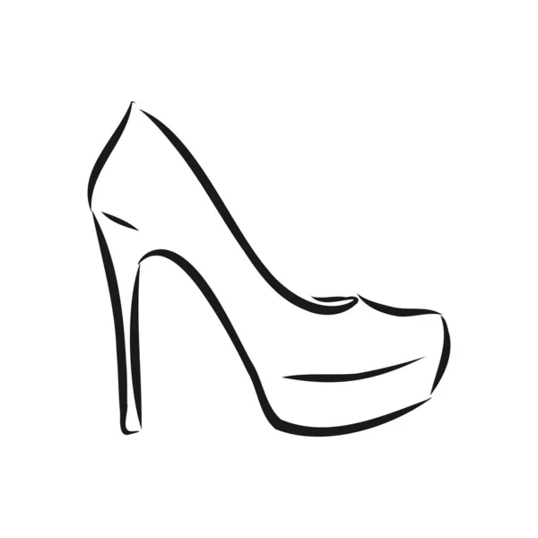 Woman Shoe Vector Sketch Women Shoe Vector Sketch Illustration — Stock Vector