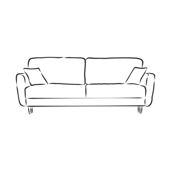 Sofa Umriss Symbol Couch Silhouette Möbel Für Das Wohnzimmer Vektorillustration — Stockvektor
