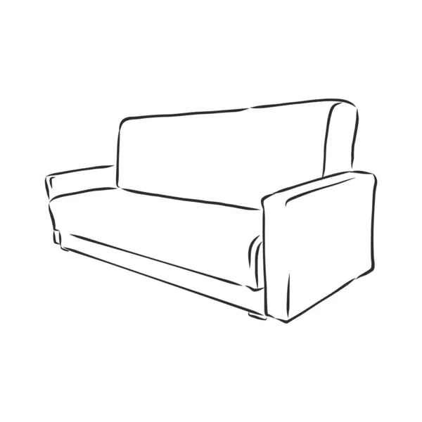 Icono Del Esquema Del Sofá Silueta Sofá Muebles Para Salón — Vector de stock