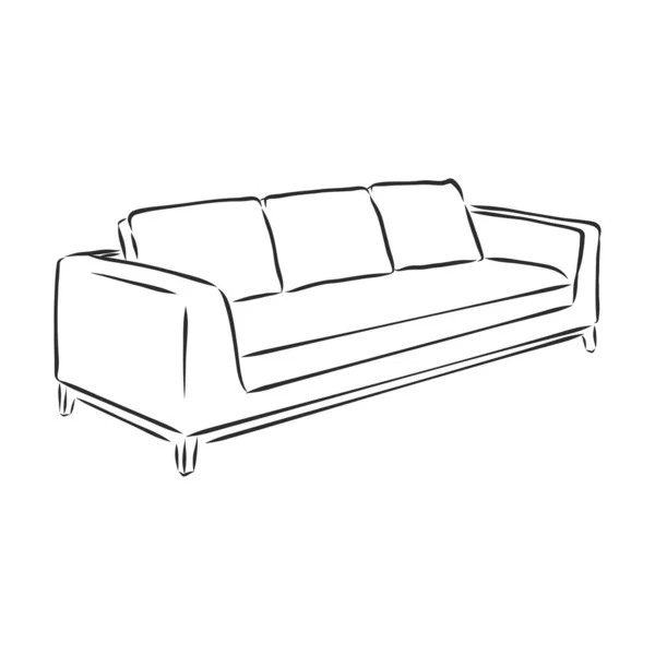 Icono Del Esquema Del Sofá Silueta Sofá Muebles Para Salón — Vector de stock