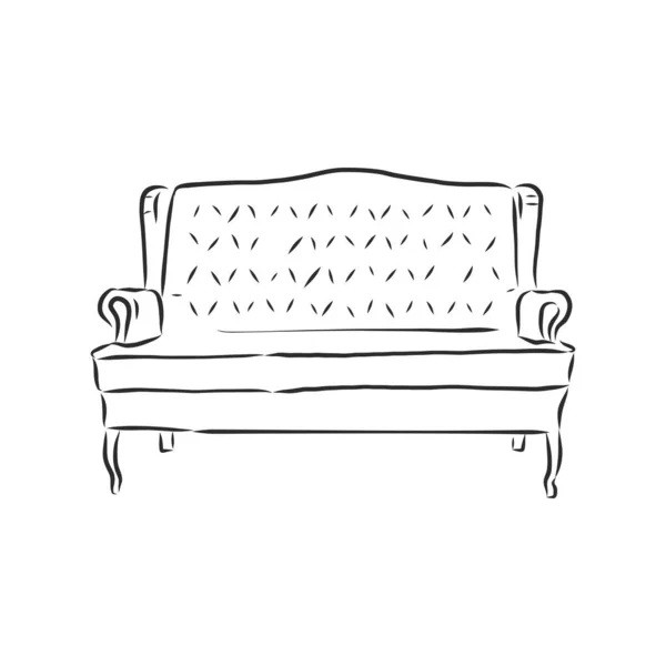 Значок Контура Дивана Силуэт Дивана Мебель Гостиной Векторная Иллюстрация — стоковый вектор