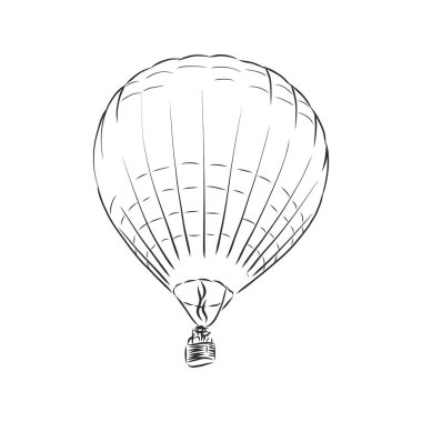 Gökyüzünde yüzen sıcak hava balonları çizimi. Özgürlük, seyahat, hareketlilik ve eğlenceyi temsil ediyor. Vektör Eps10.