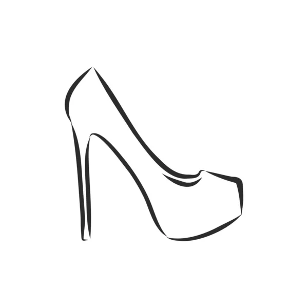 矢量素描女鞋 矢量素描图 — 图库矢量图片