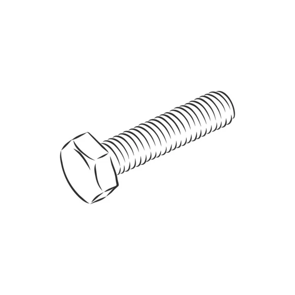 Ícone Parafuso Ilustração Vetorial Parafuso Parafuso Desenhado Mão Ferramenta Parafuso — Vetor de Stock