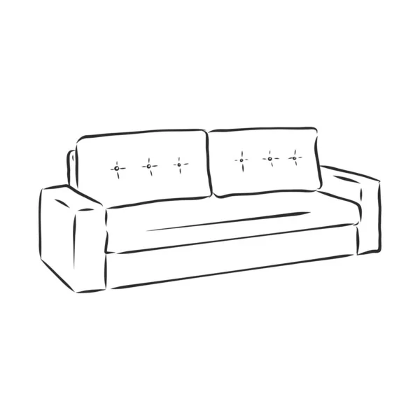 Icono Del Esquema Del Sofá Silueta Sofá Muebles Para Salón — Vector de stock