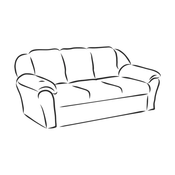 Sofa Umriss Symbol Couch Silhouette Möbel Für Das Wohnzimmer Vektorillustration — Stockvektor