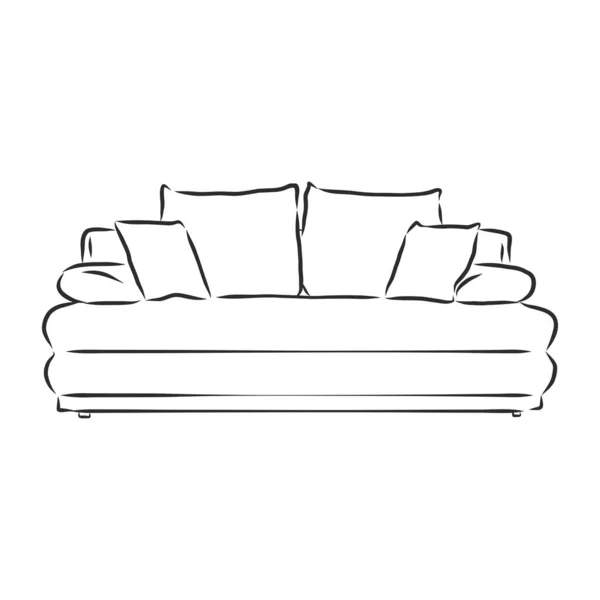 Sofa Umriss Symbol Couch Silhouette Möbel Für Das Wohnzimmer Vektorillustration — Stockvektor