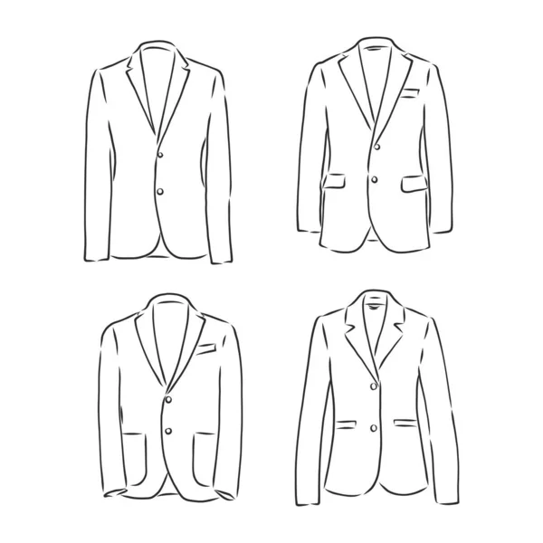 画一条连续的线 男式夹克线性风格 — 图库矢量图片