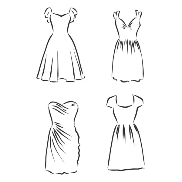手工绘制的矢量服装集 用白色隔离开的时髦衣服 — 图库矢量图片