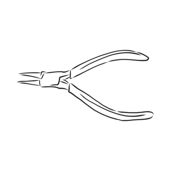 Pliers Pincers Hand Tool Isolated White Background Vector Illustration — Stock Vector