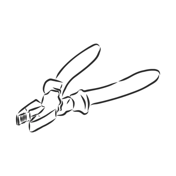 Τσιμπίδα Τσιμπίδα Χέρι Εργαλείο Απομονώνονται Λευκό Φόντο Εικονογράφηση Διανύσματος — Διανυσματικό Αρχείο