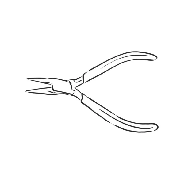 Pliers Ollók Kézi Szerszám Elszigetelt Fehér Háttér Vektorillusztráció — Stock Vector