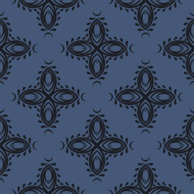 Çivit mavisi çizilmiş kusursuz desen