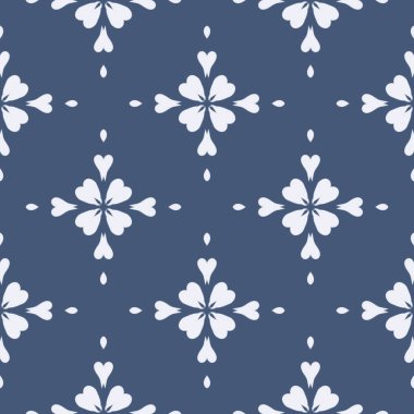 Çivit mavisi çizilmiş kusursuz desen