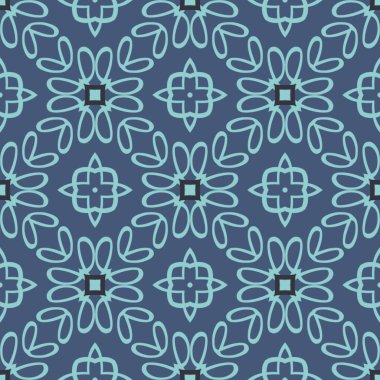Çivit mavisi çizilmiş kusursuz desen