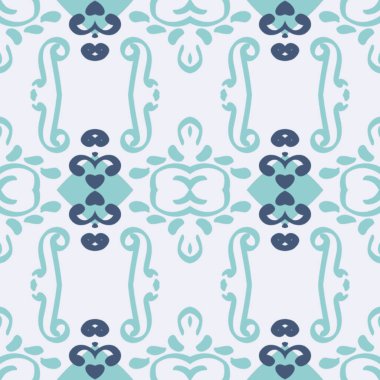 Çivit mavisi çizilmiş kusursuz desen