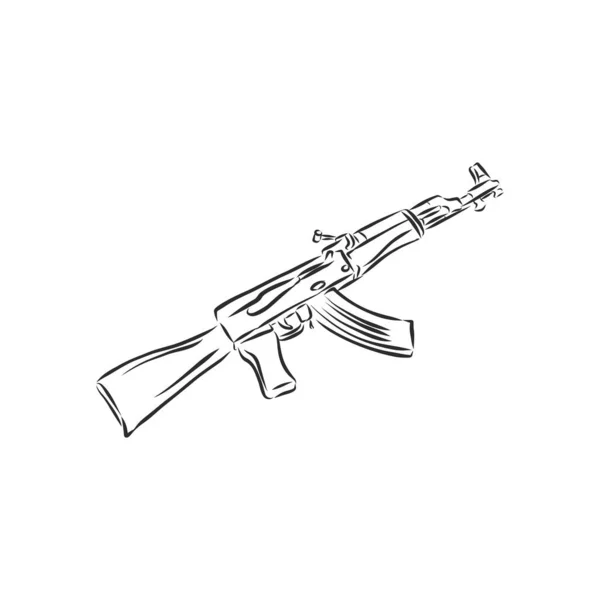 Rifle Asalto Doodle Estilo Asalto Rifle Vector Boceto Ilustración — Archivo Imágenes Vectoriales