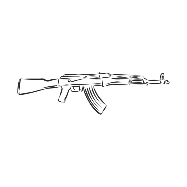 Rifle Asalto Doodle Estilo Asalto Rifle Vector Boceto Ilustración — Archivo Imágenes Vectoriales