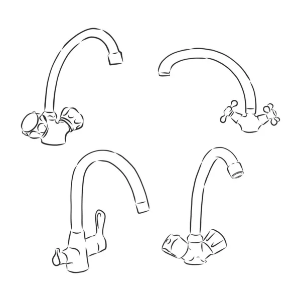 Vector Single Sketch Küchenarmatur — Stockvektor