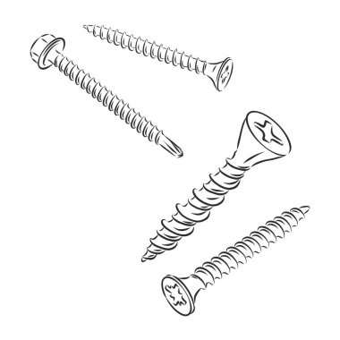 Arka planda izole edilmiş vektör çizim simgesini boş ver. El çizimi Vida simgesi. Infographic, web sitesi veya uygulama için skeç simgesini boş ver.