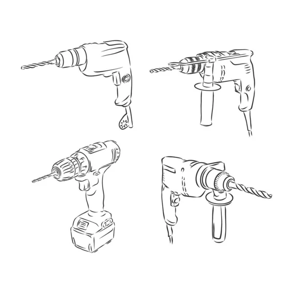 ภาพวาดเจาะไฟฟ แยกจากพ นหล ขาว — ภาพเวกเตอร์สต็อก