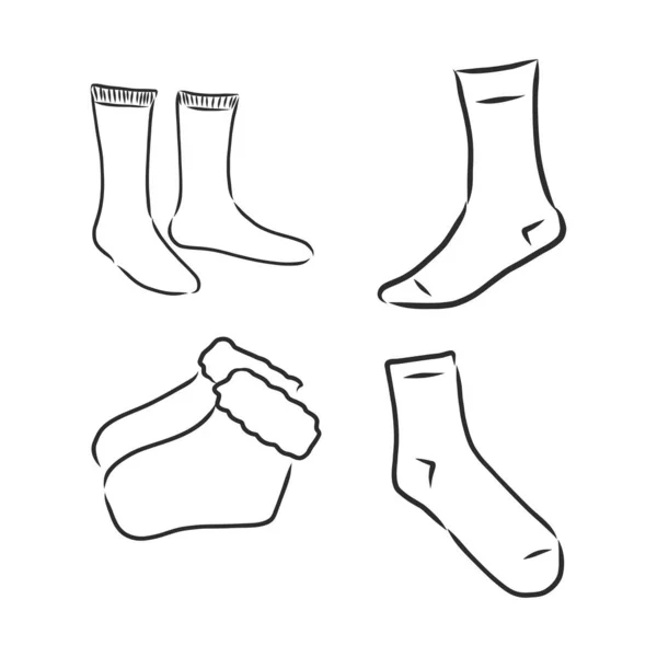 Chaussettes Esquisse Icône Pour Web Mobile Infographie Chaussettes Dessinées Main — Image vectorielle