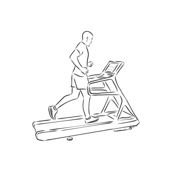 Treadmill Estilo Doodle Esboço Ilustração Mão Desenhado Vetor —  Vetores de Stock