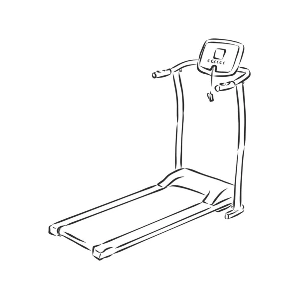 Treadmill Doodle Estilo Boceto Ilustración Dibujado Mano Vector — Vector de stock