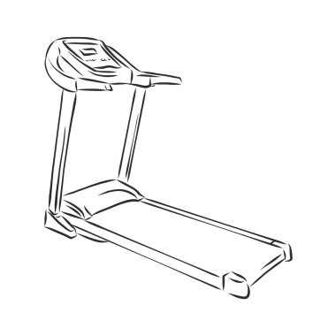 Koşu bandı çizim stili el çizimi vektörü