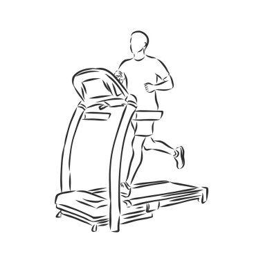 Koşu bandı çizim stili el çizimi vektörü