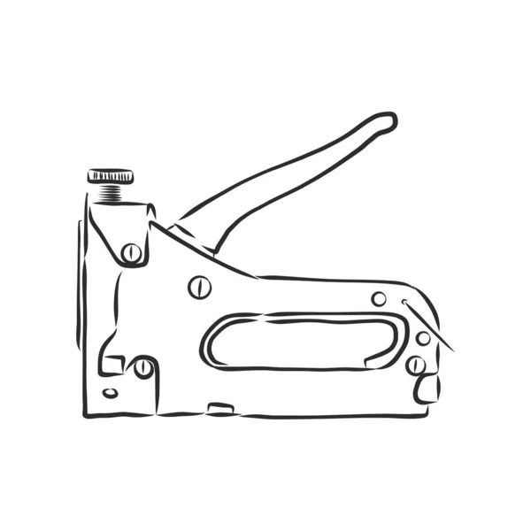 Staple Gun Bau Hefter Vektor Skizze Illustration — Stockvektor